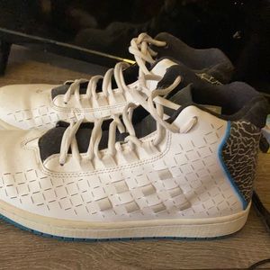 Blue and white Jordan’s